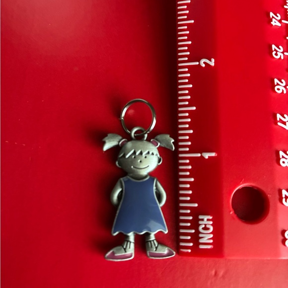 Charming Silver and Blue Girl Pendant Necklace - Picture 5 of 5